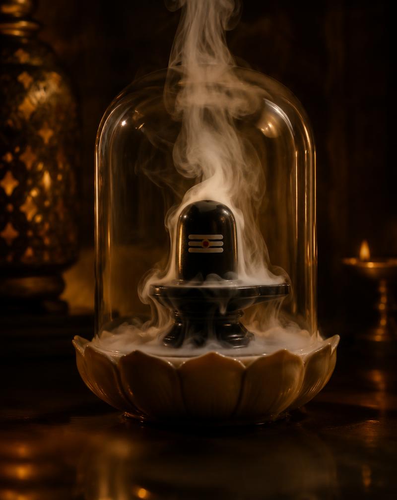 Smoke fountain in use