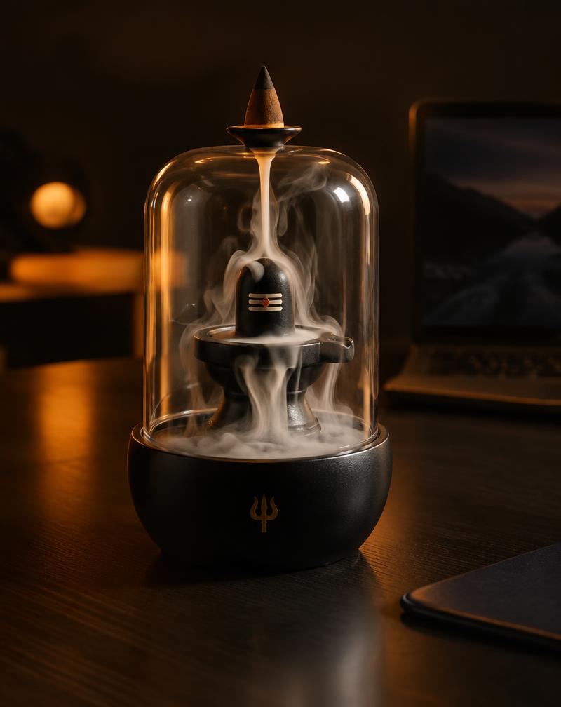 Smoke fountain in use